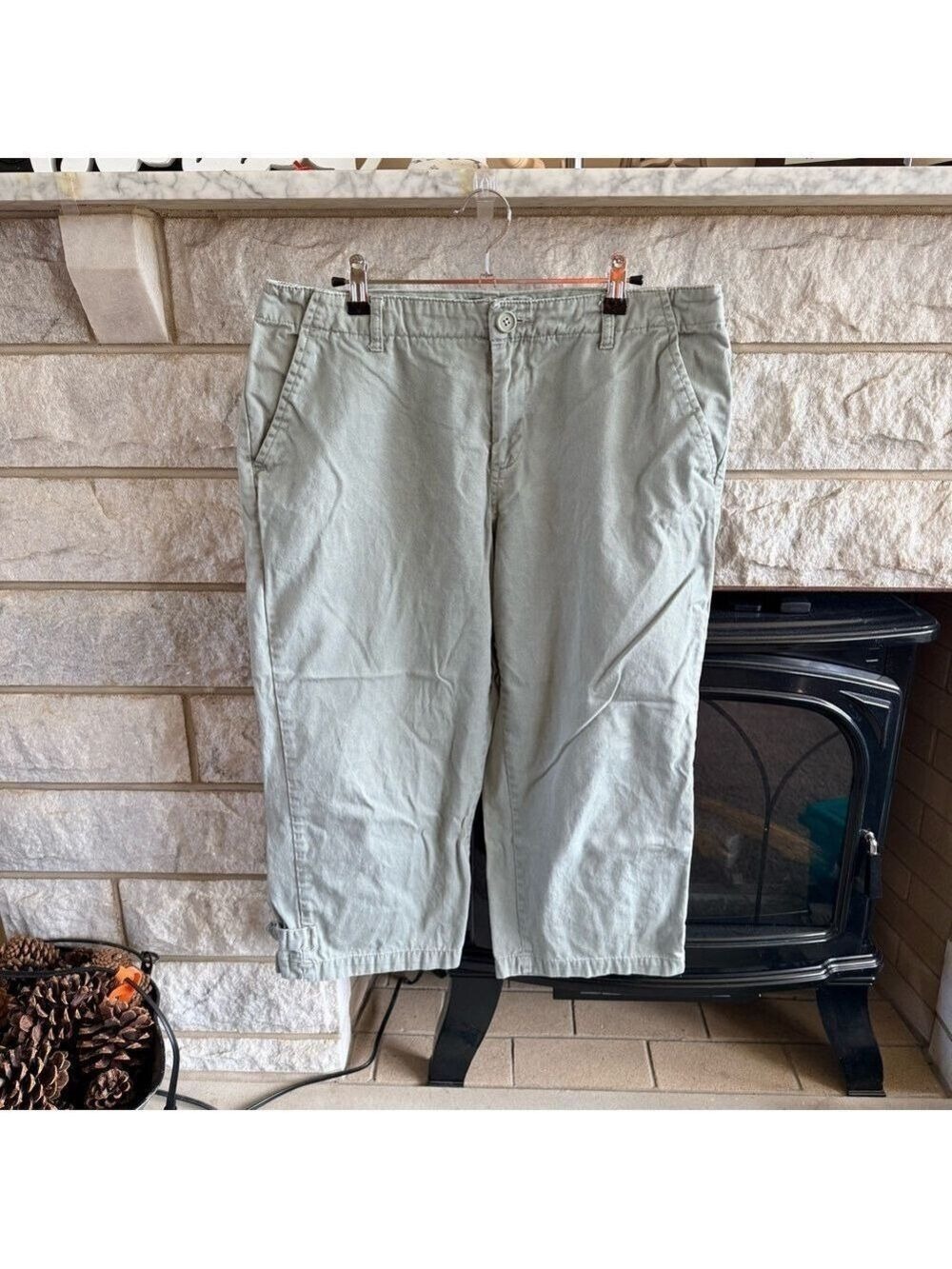 Jamaica Bay Olive Green Capri Pants 16